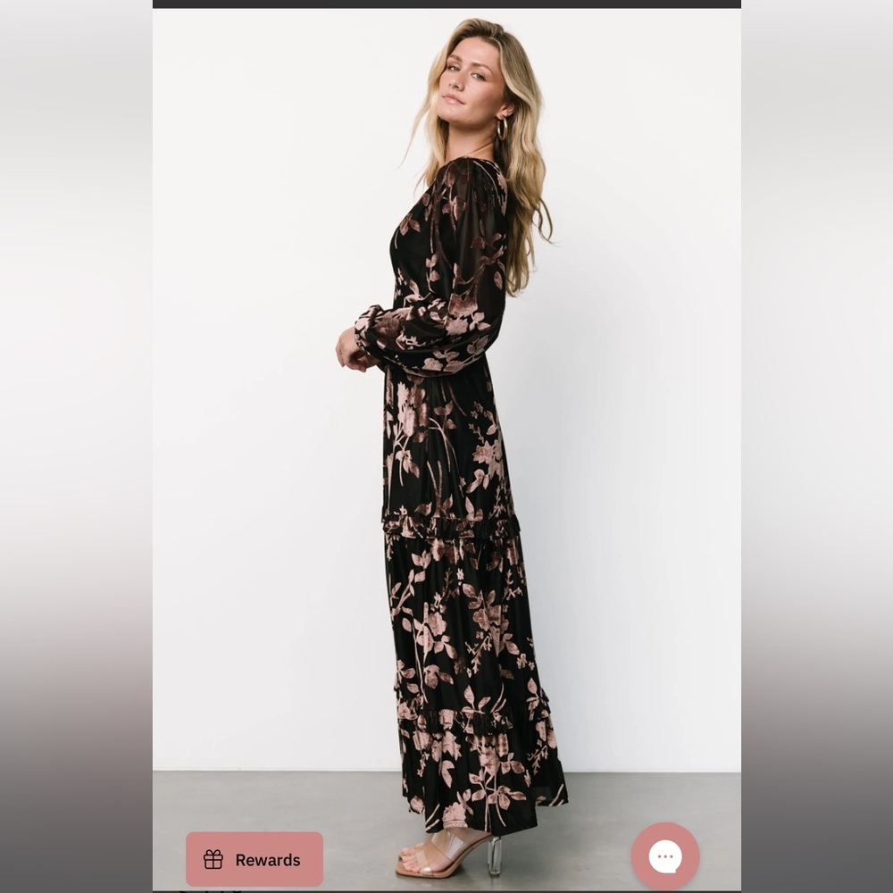 Liana Velvet Embossed Maxi Dress